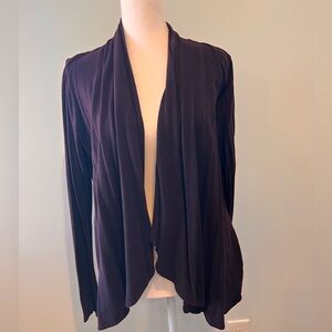 M Ann Taylor open cardigan no buttons plum